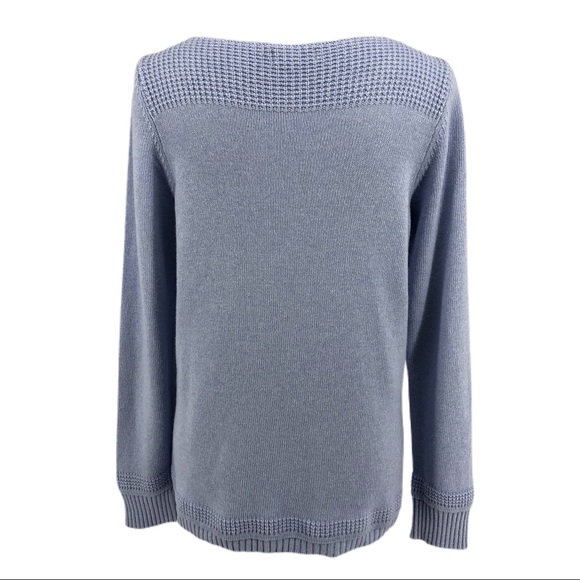 Benedetta B. Light Blue Knit Crew Neck Sweater, Size L - Picture 4 of 8